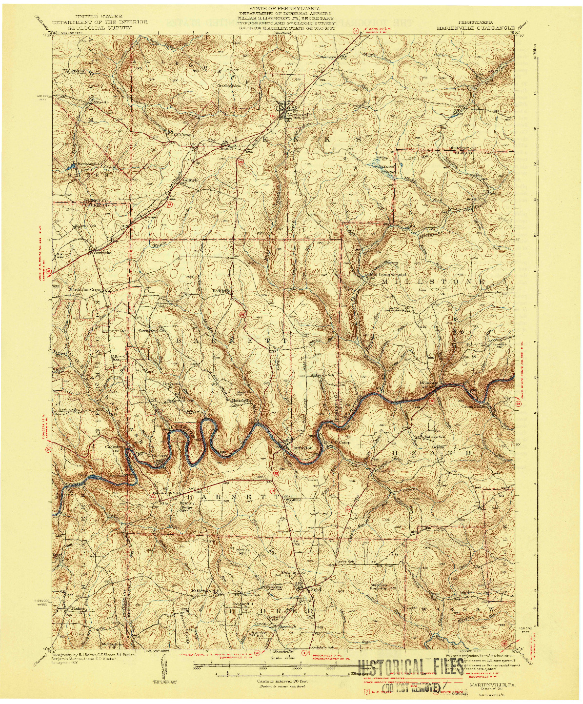 USGS 1:62500-SCALE QUADRANGLE FOR MARIENVILLE, PA 1941