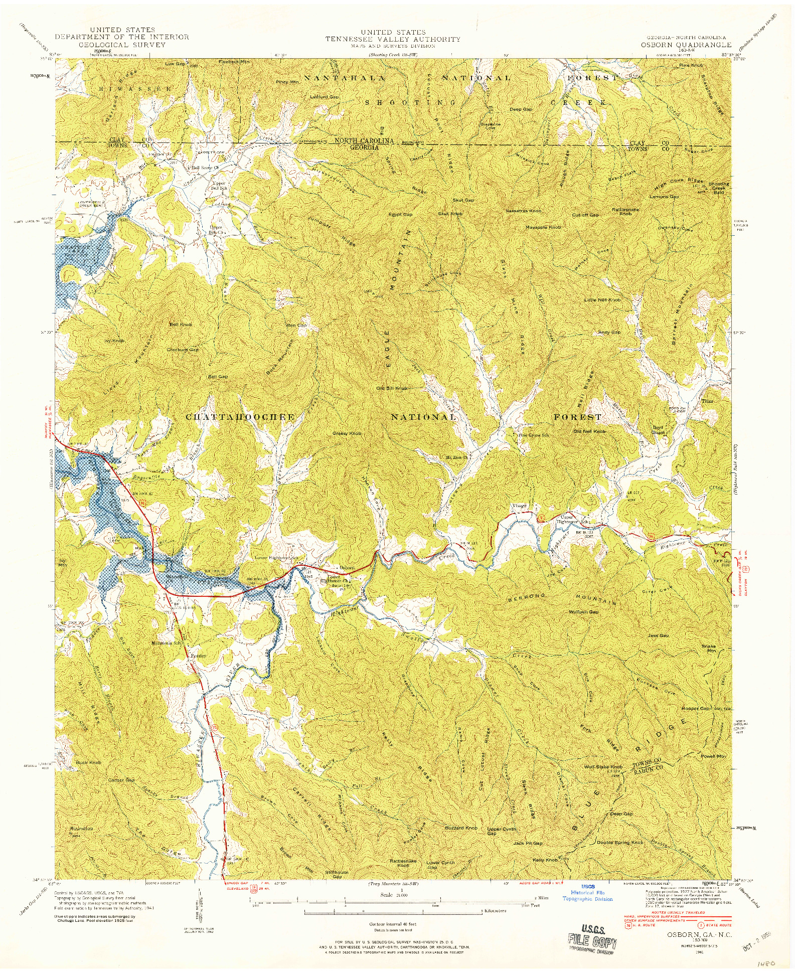 USGS 1:24000-SCALE QUADRANGLE FOR OSBORN, GA 1941