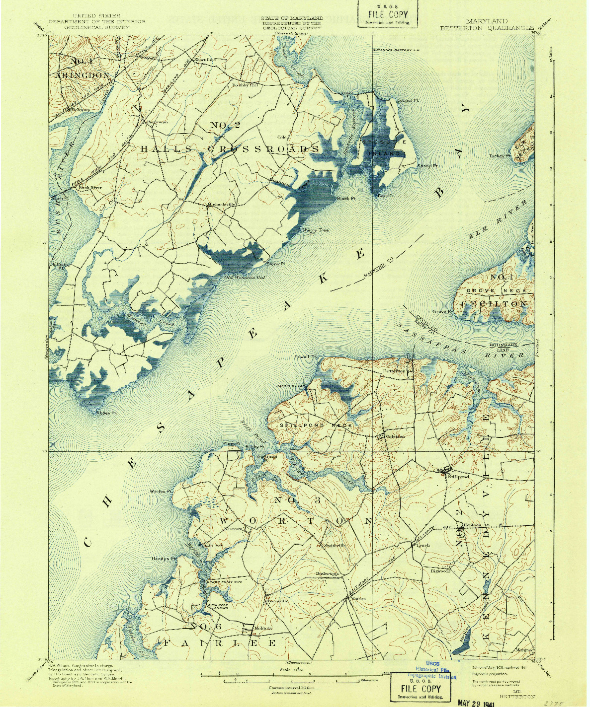 USGS 1:62500-SCALE QUADRANGLE FOR BETTERTON, MD 1900