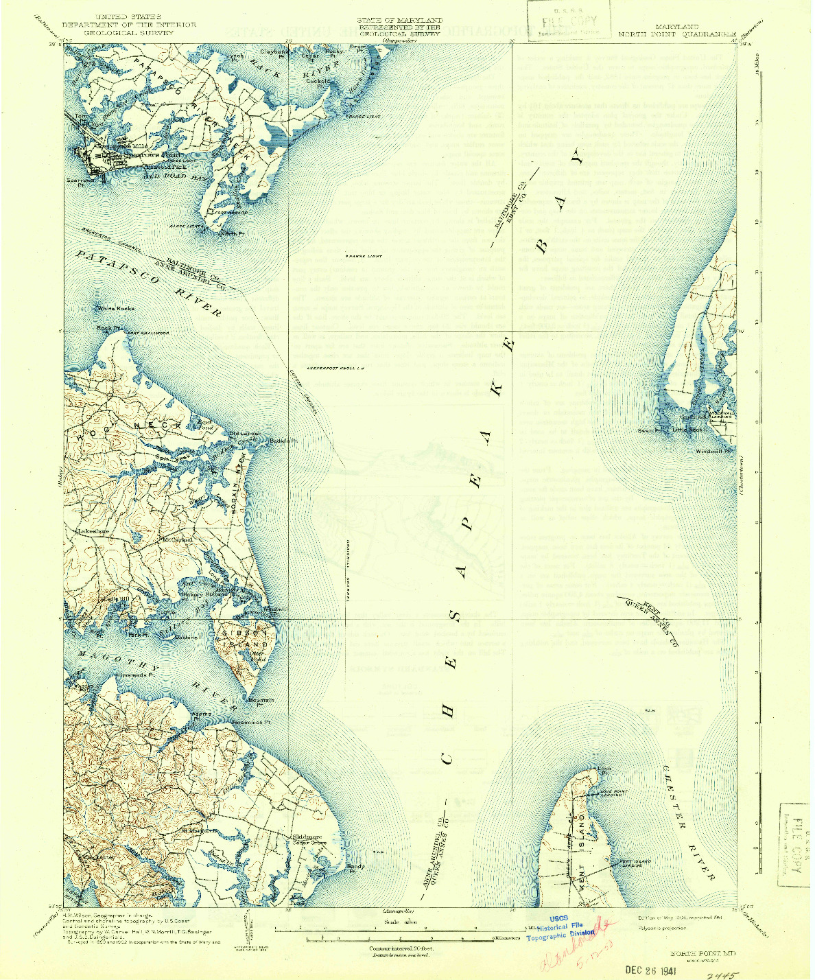 USGS 1:62500-SCALE QUADRANGLE FOR NORTH POINT, MD 1904