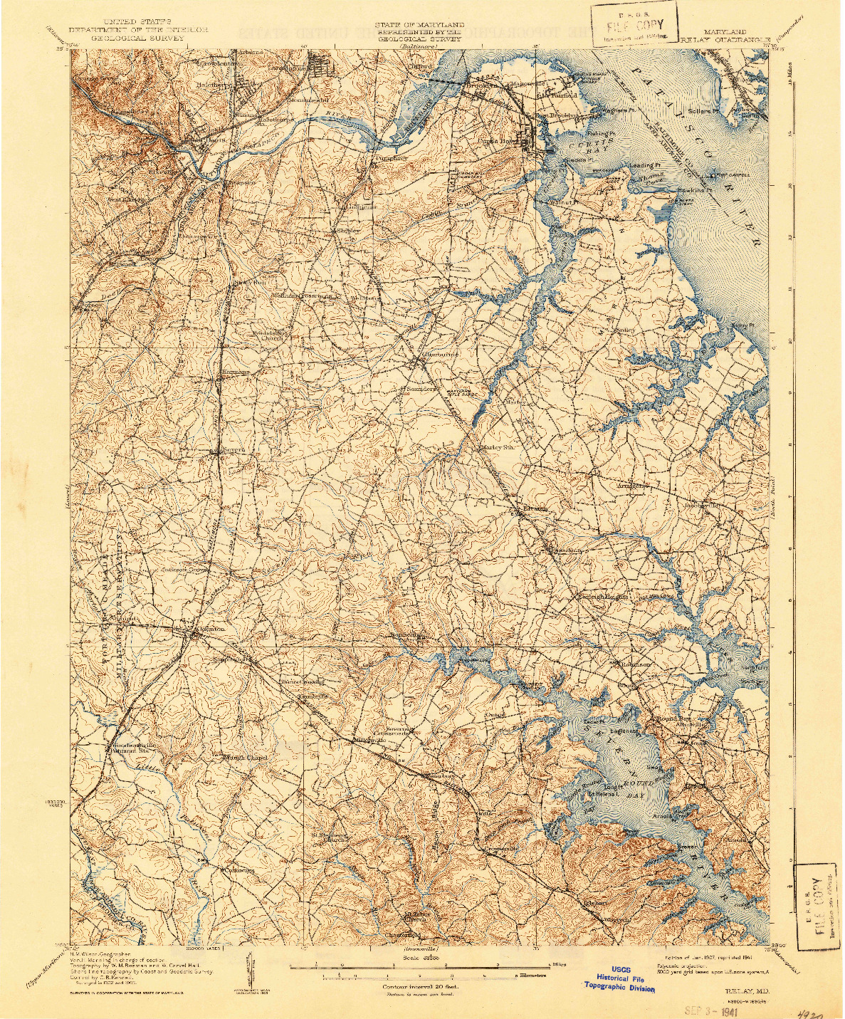 USGS 1:62500-SCALE QUADRANGLE FOR RELAY, MD 1907