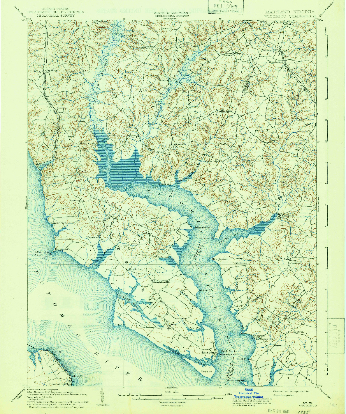 USGS 1:62500-SCALE QUADRANGLE FOR WICOMICO, MD 1914