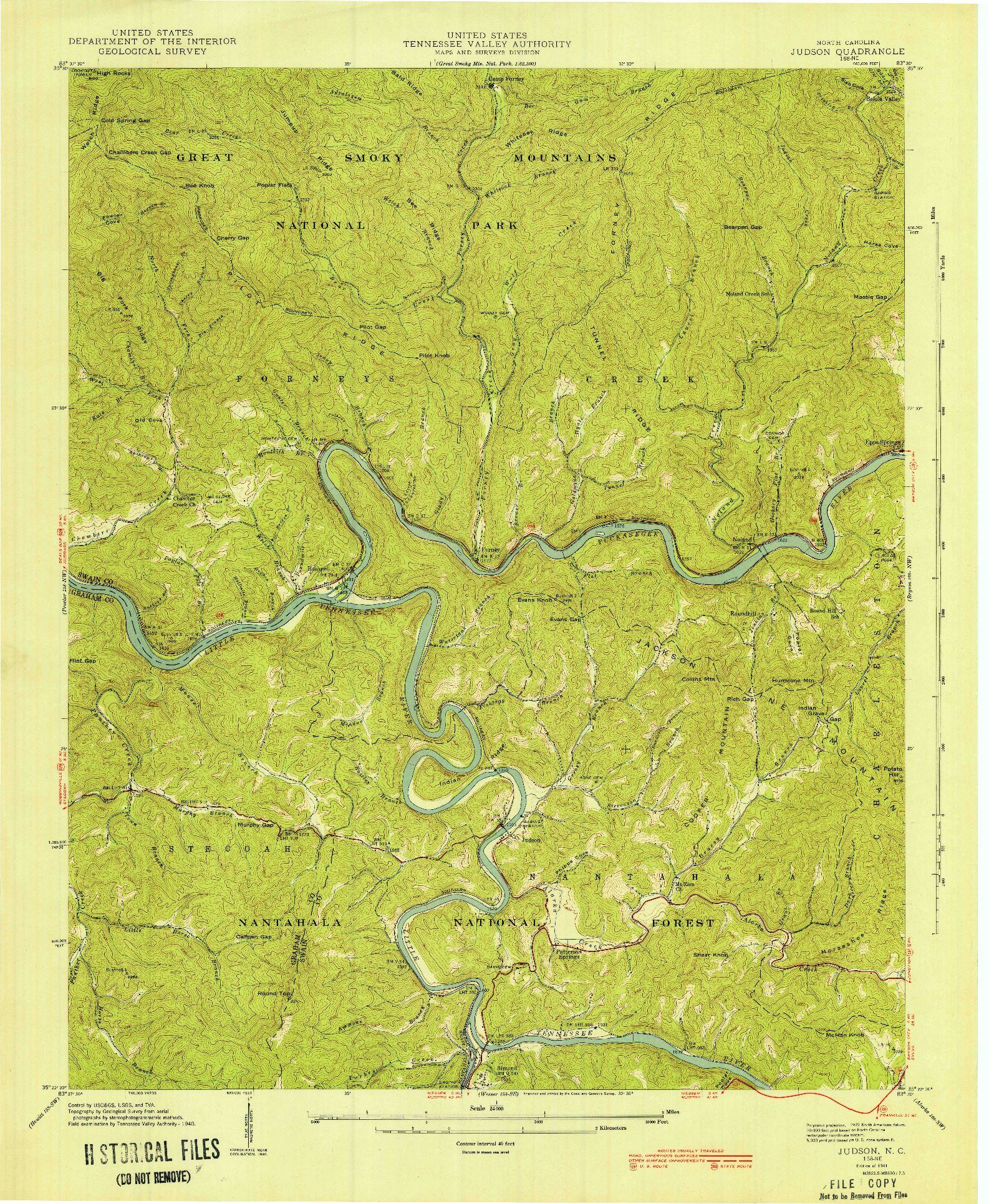 USGS 1:24000-SCALE QUADRANGLE FOR JUDSON, NC 1941