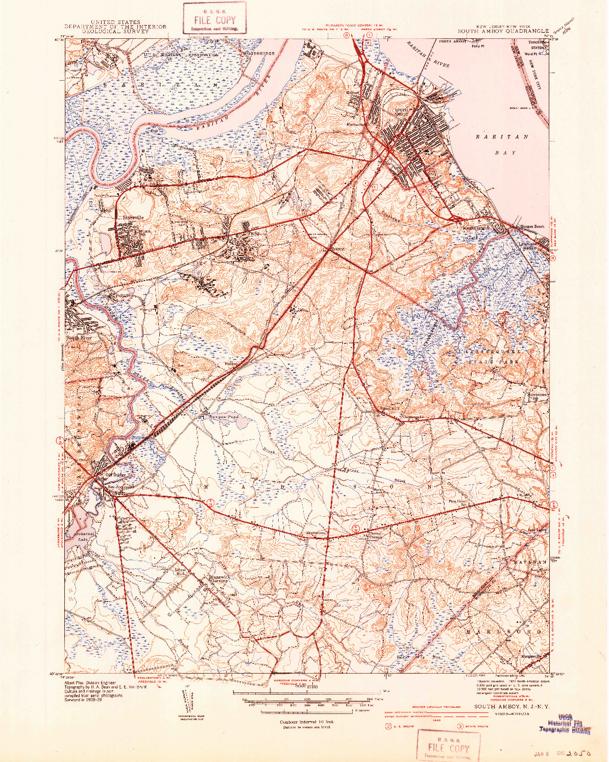 USGS 1:31680-SCALE QUADRANGLE FOR SOUTH AMBOY, NJ 1941