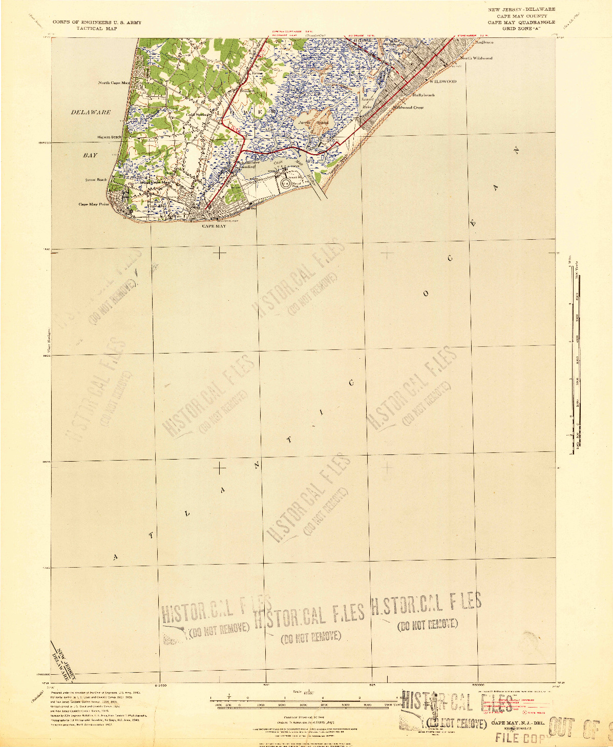 USGS 1:62500-SCALE QUADRANGLE FOR CAPE MAY, NJ 1941