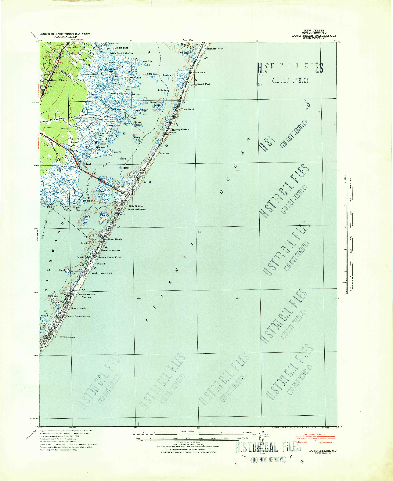 USGS 1:62500-SCALE QUADRANGLE FOR LONG BEACH, NJ 1941