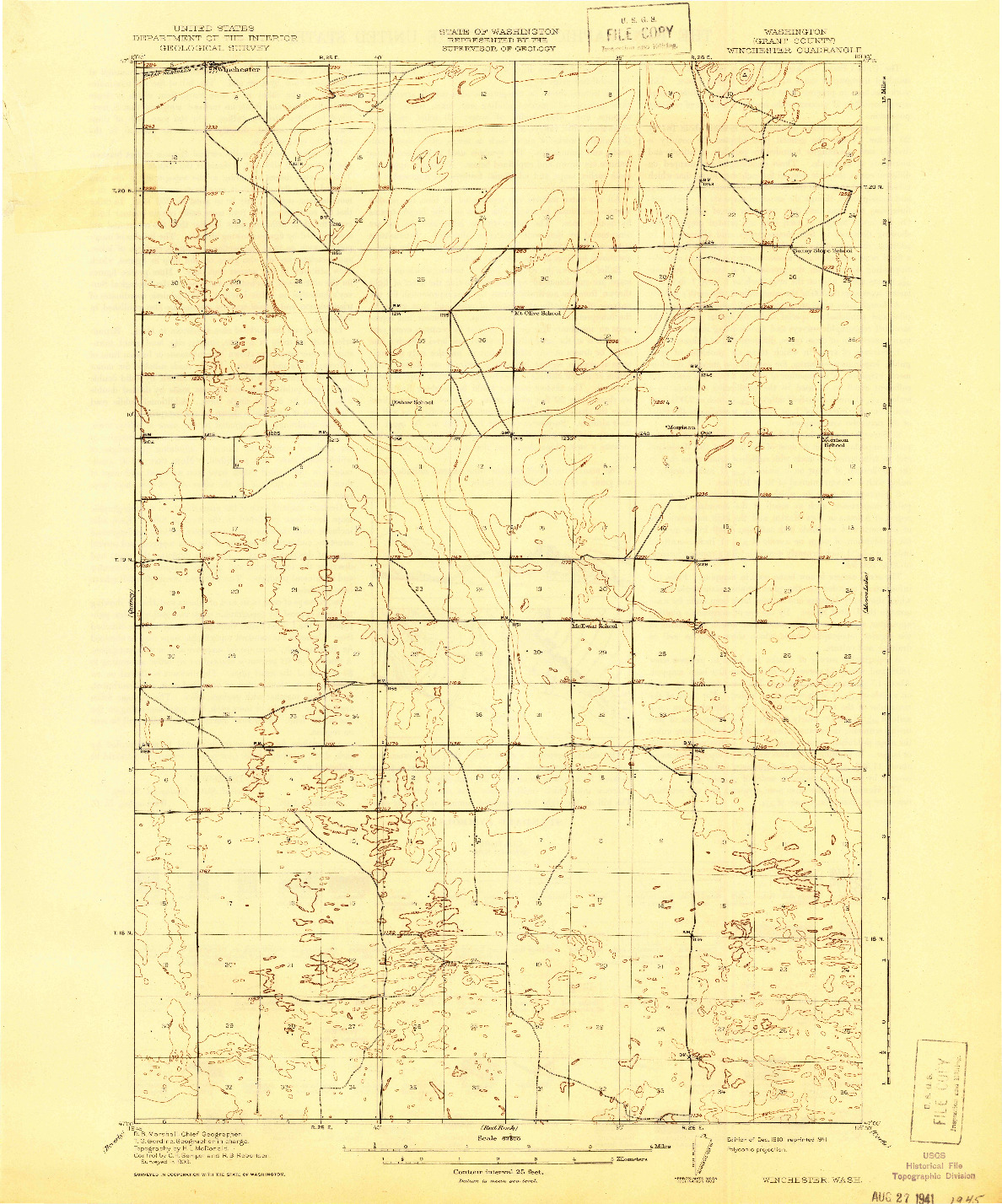 USGS 1:62500-SCALE QUADRANGLE FOR WINCHESTER, WA 1910