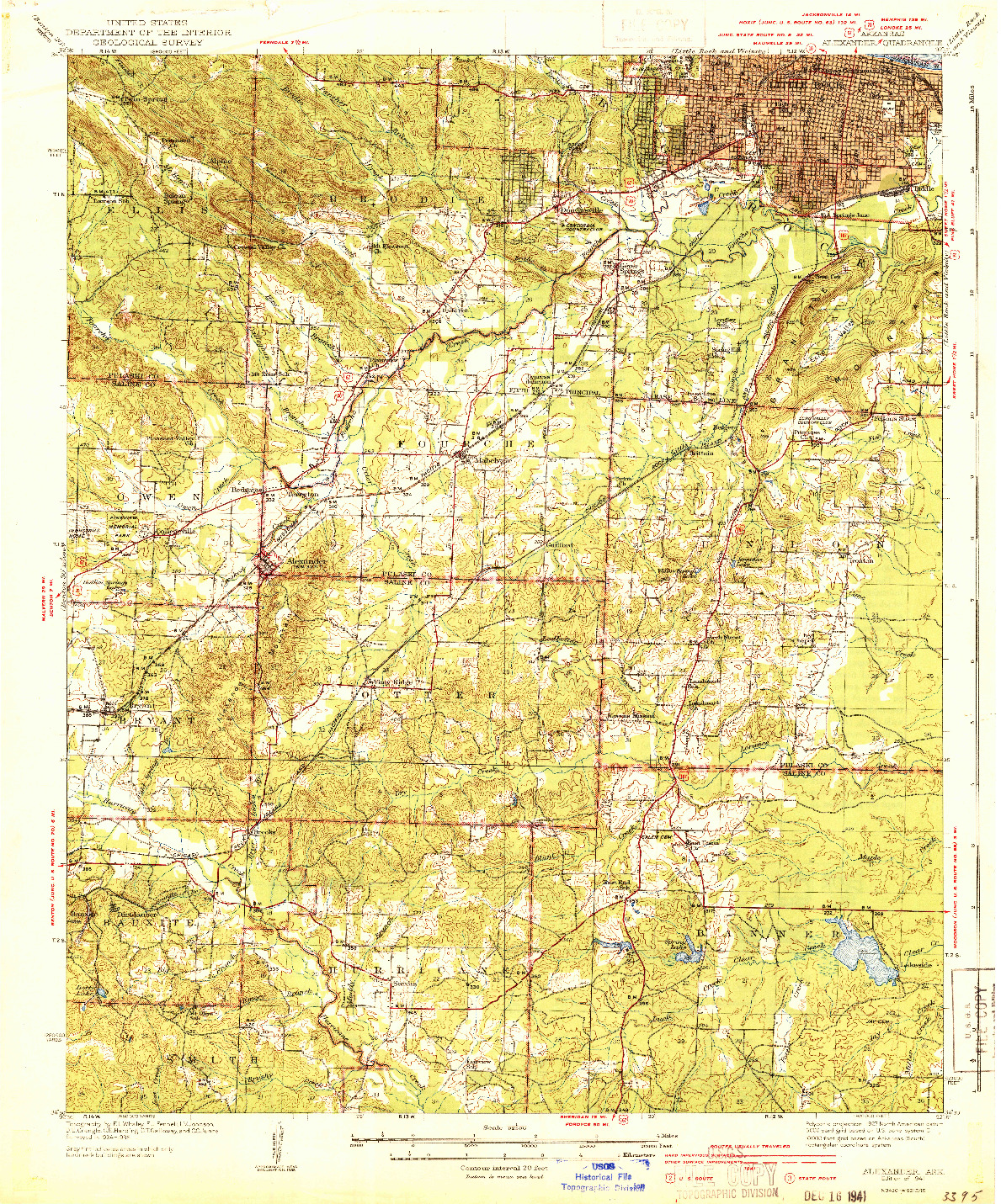 USGS 1:62500-SCALE QUADRANGLE FOR ALEXANDER, AR 1941