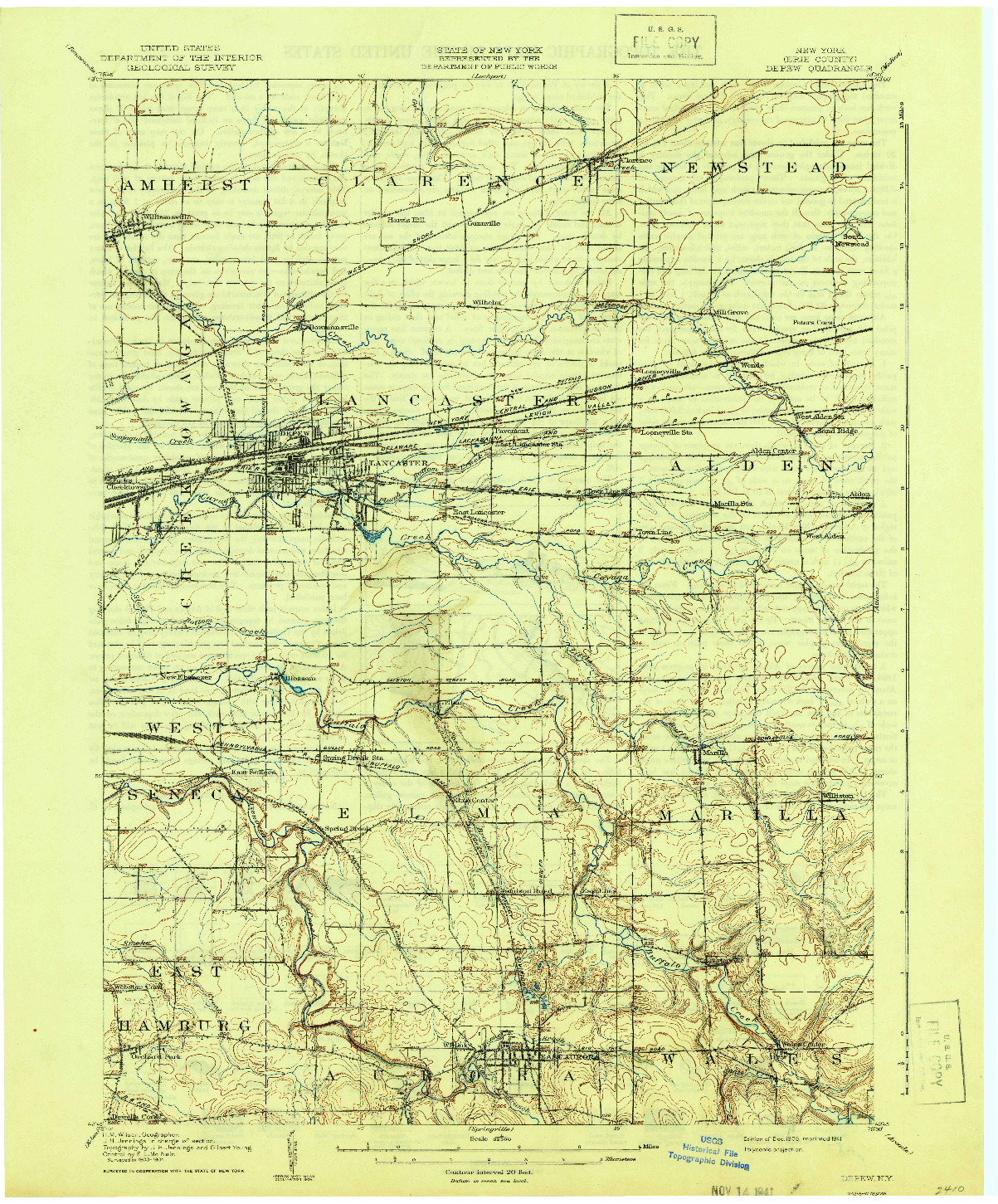 USGS 1:62500-SCALE QUADRANGLE FOR DEPEW, NY 1905