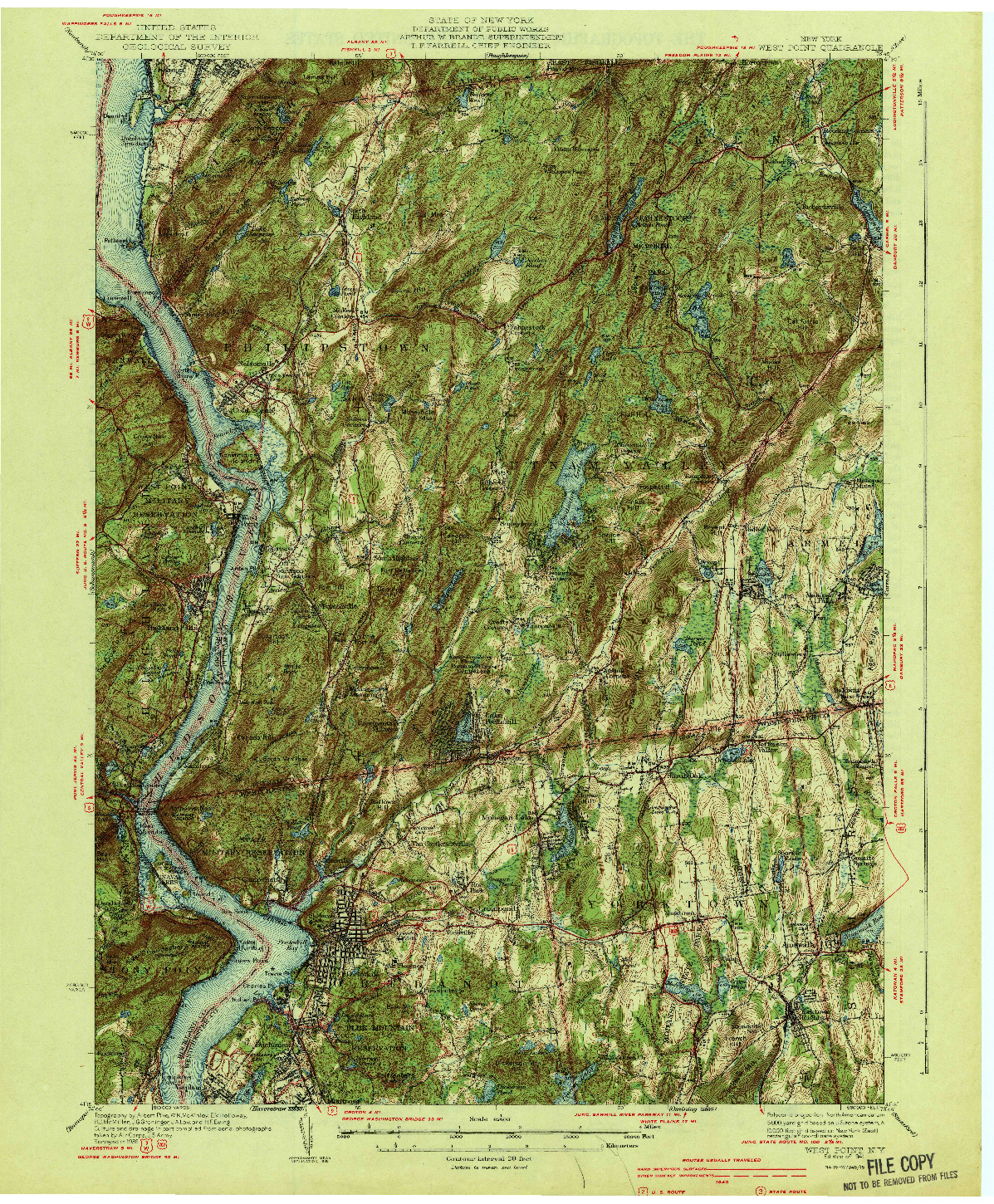 USGS 1:62500-SCALE QUADRANGLE FOR WEST POINT, NY 1941