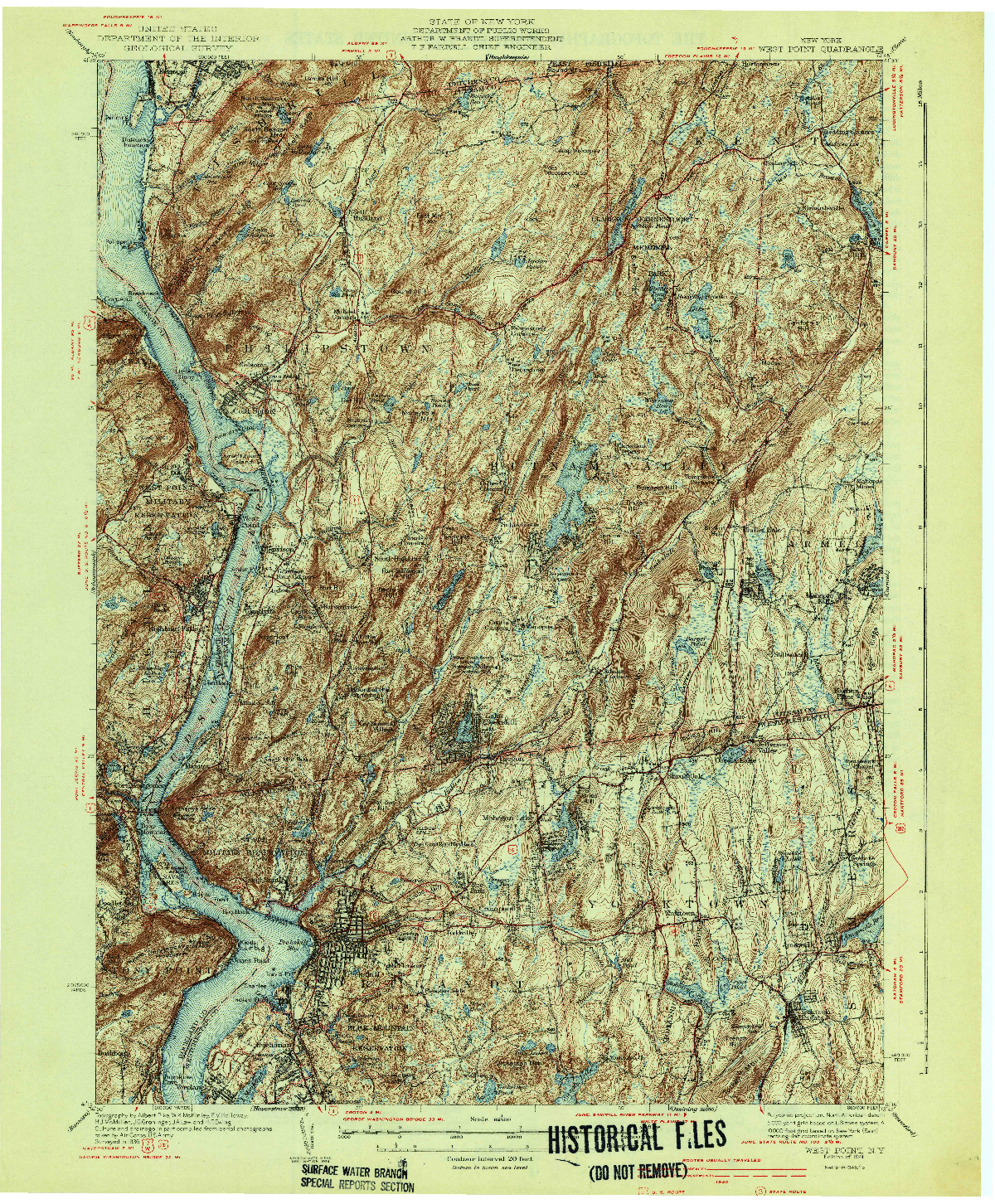 USGS 1:62500-SCALE QUADRANGLE FOR WEST POINT, NY 1941