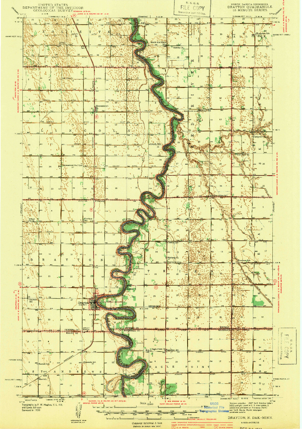 USGS 1:62500-SCALE QUADRANGLE FOR DRAYTON, ND 1941
