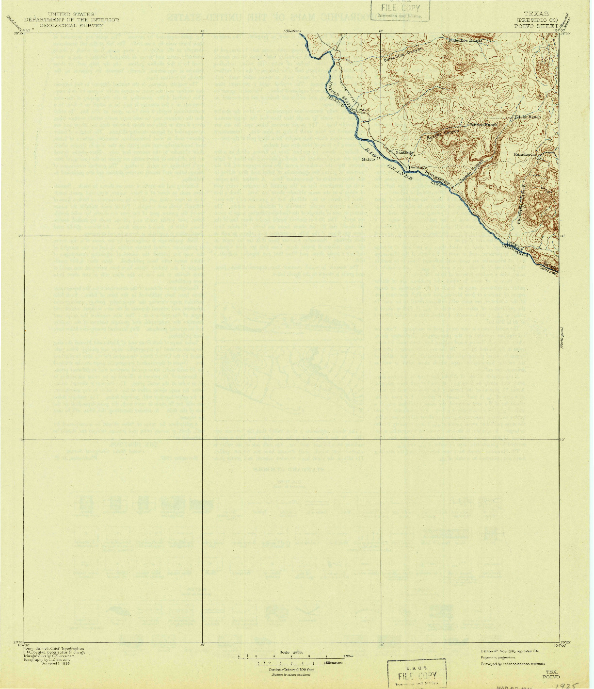 USGS 1:125000-SCALE QUADRANGLE FOR POLVO, TX 1896