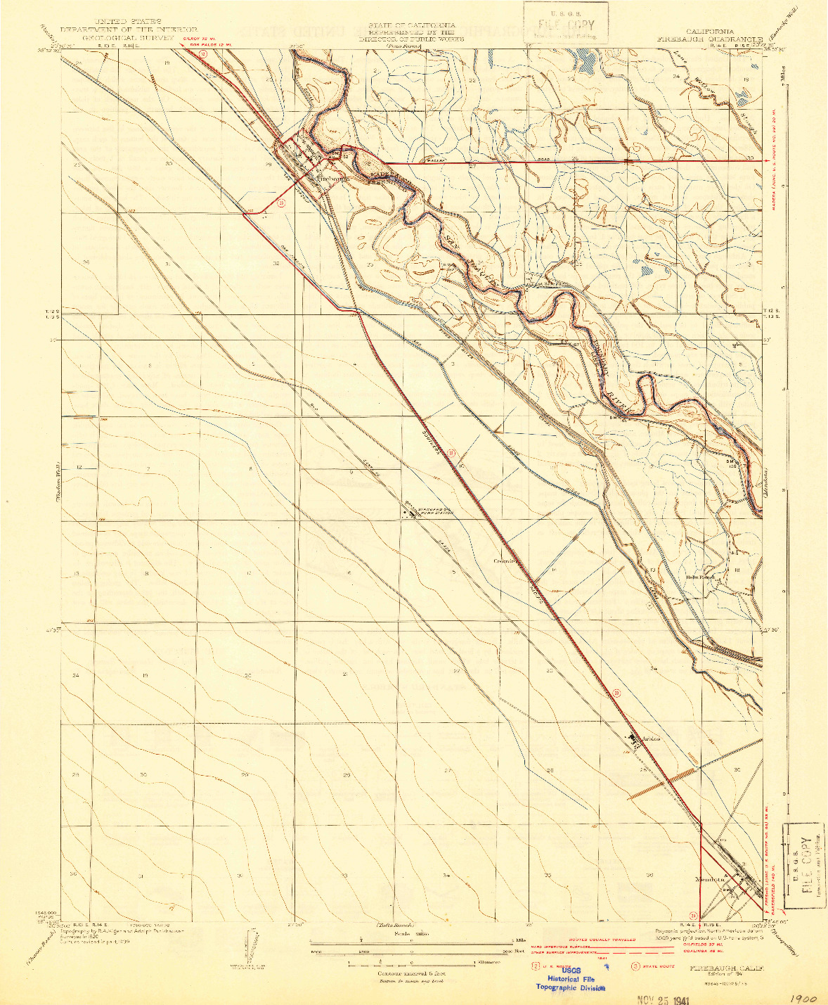 USGS 1:31680-SCALE QUADRANGLE FOR FIREBAUGH, CA 1941