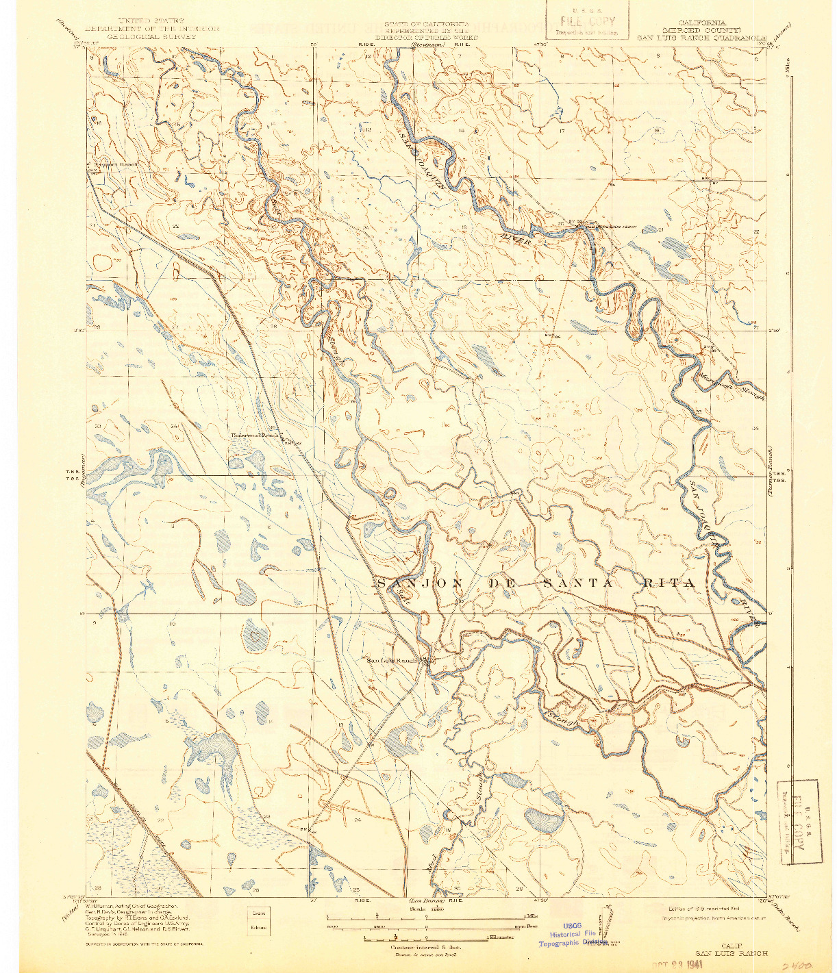 USGS 1:31680-SCALE QUADRANGLE FOR SAN LUIS RANCH, CA 1919