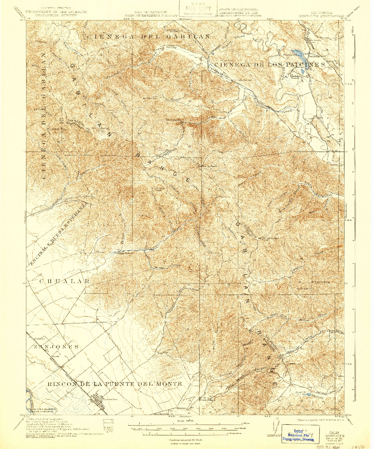 USGS 1:62500-SCALE QUADRANGLE FOR GONZALES, CA 1921