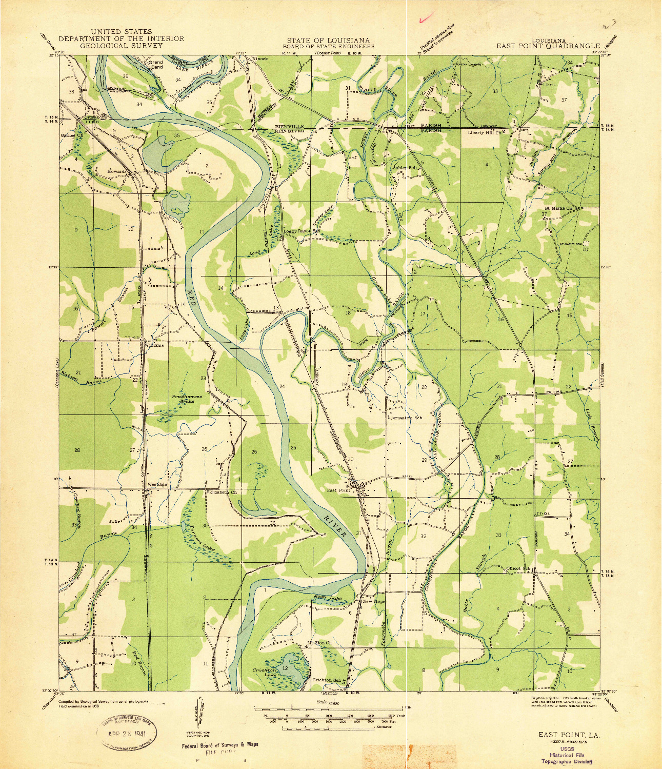 USGS 1:31680-SCALE QUADRANGLE FOR EAST POINT, LA 1941
