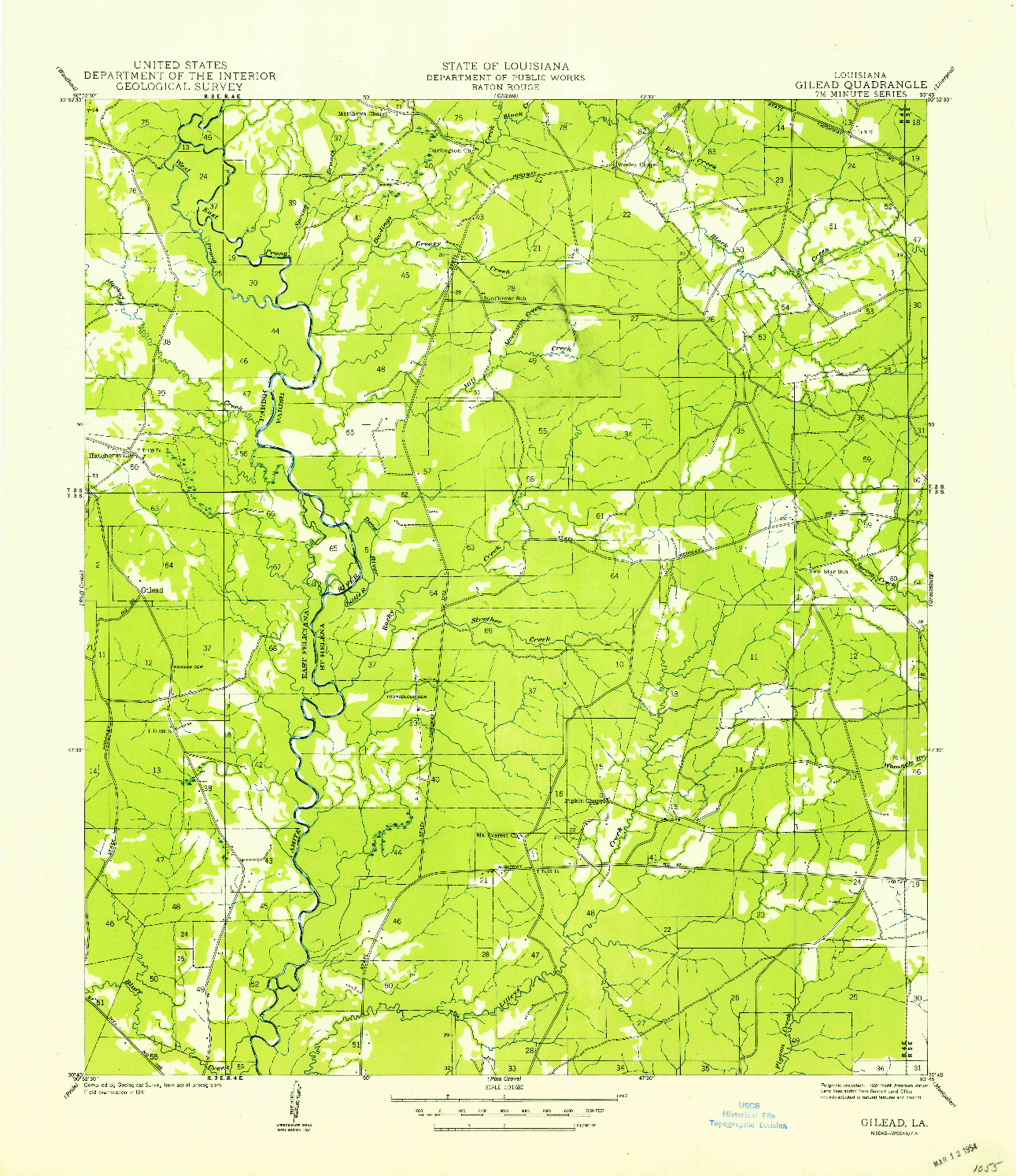 USGS 1:31680-SCALE QUADRANGLE FOR GILEAD, LA 1941