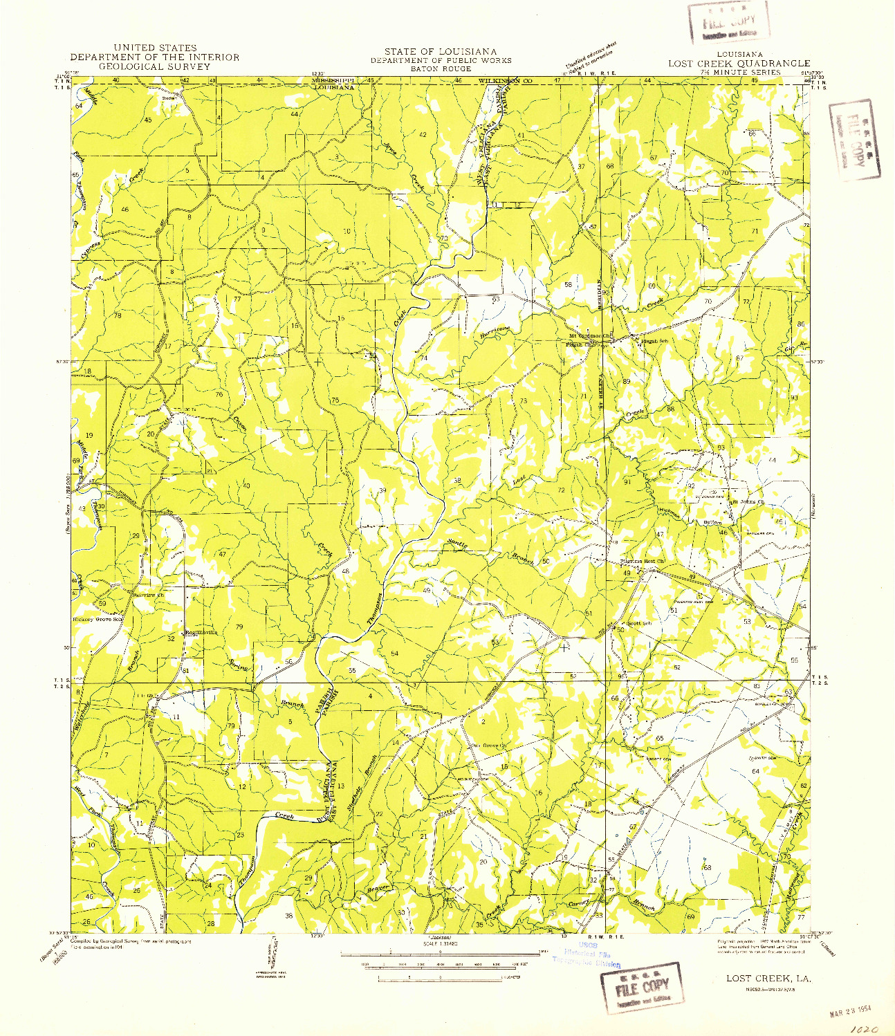 USGS 1:31680-SCALE QUADRANGLE FOR LOST CREEK, LA 1941