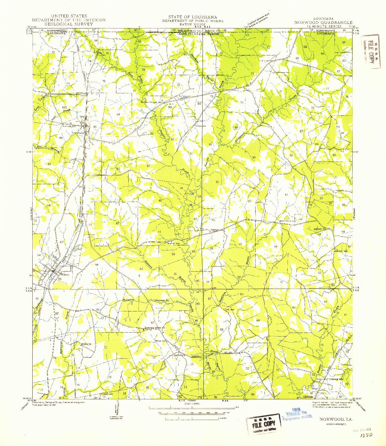 USGS 1:31680-SCALE QUADRANGLE FOR NORWOOD, LA 1941