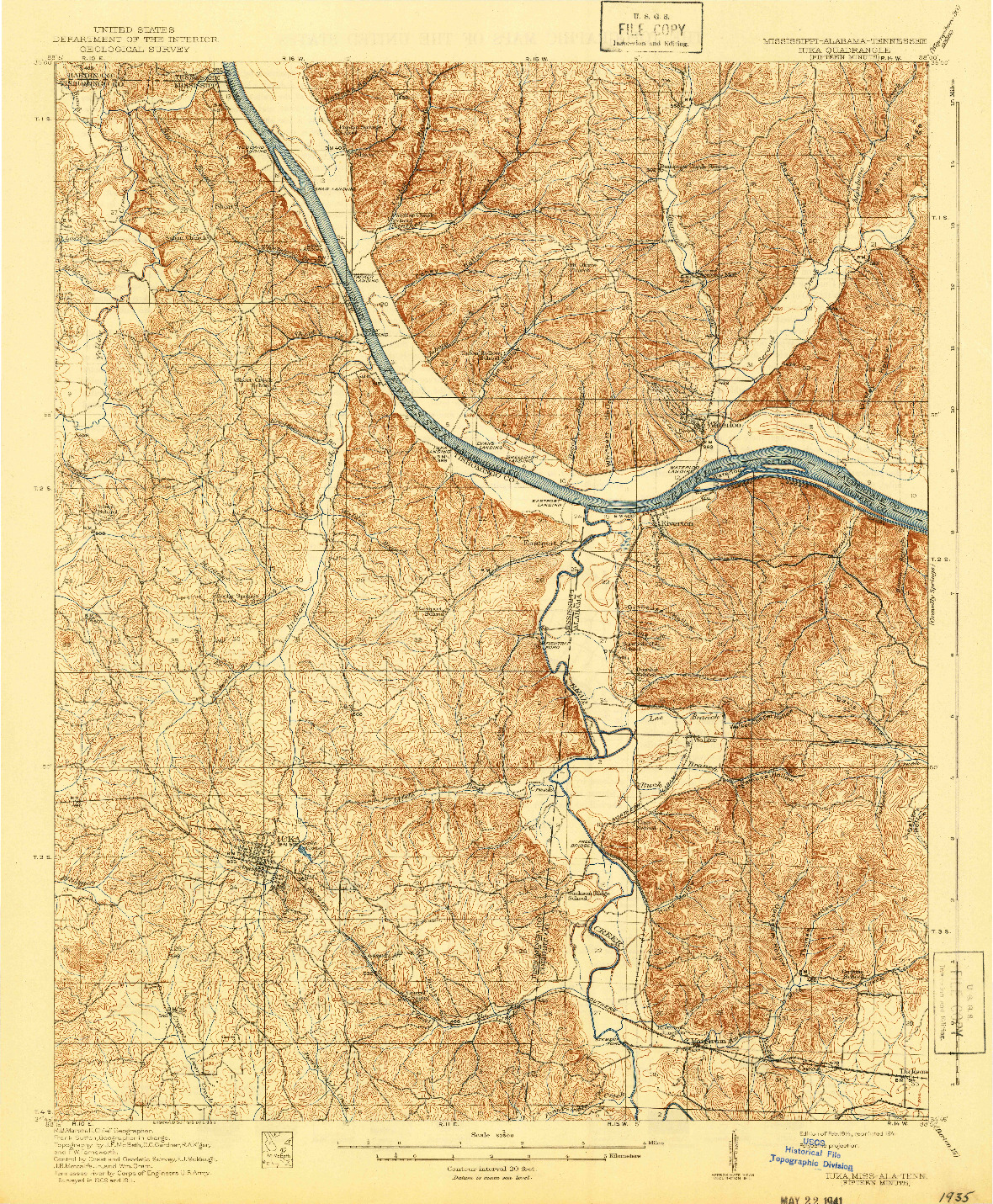 USGS 1:62500-SCALE QUADRANGLE FOR IUKA, MS 1914