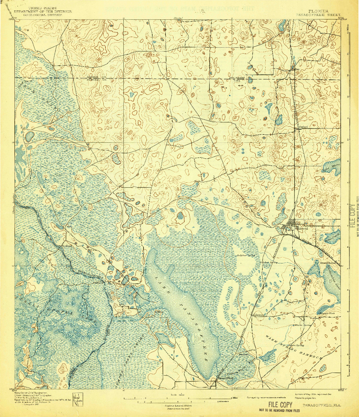 USGS 1:62500-SCALE QUADRANGLE FOR PANASOFFKEE, FL 1895