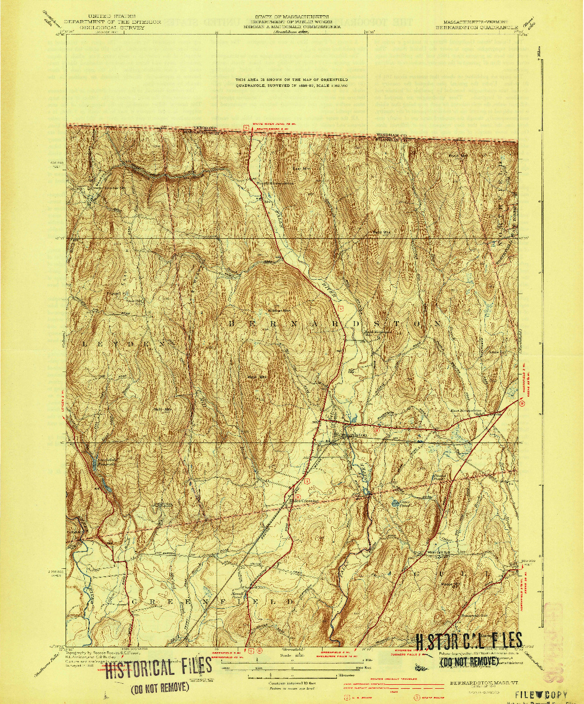 USGS 1:31680-SCALE QUADRANGLE FOR BERNARDSTON, MA 1941