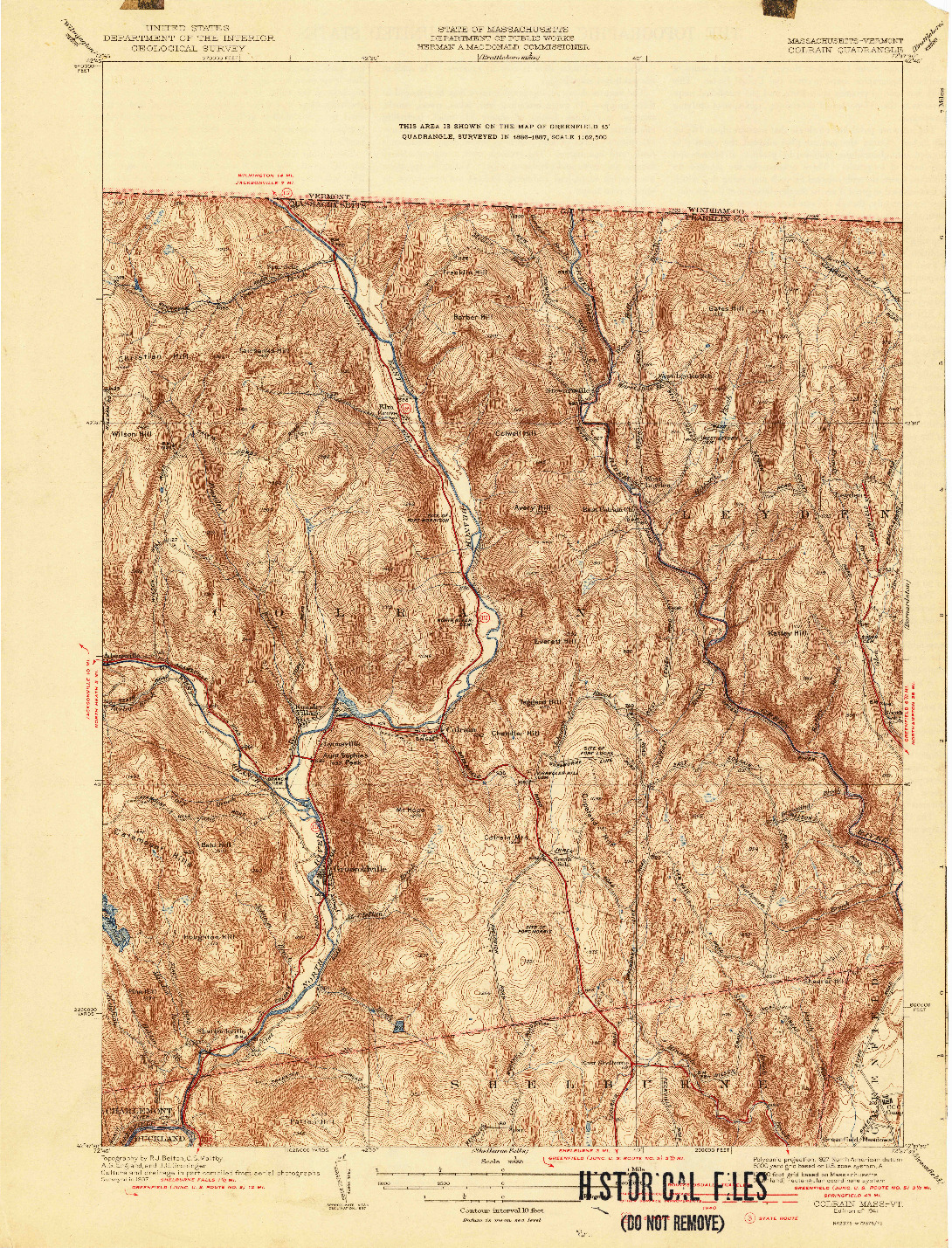 USGS 1:31680-SCALE QUADRANGLE FOR COLRAIN, MA 1941