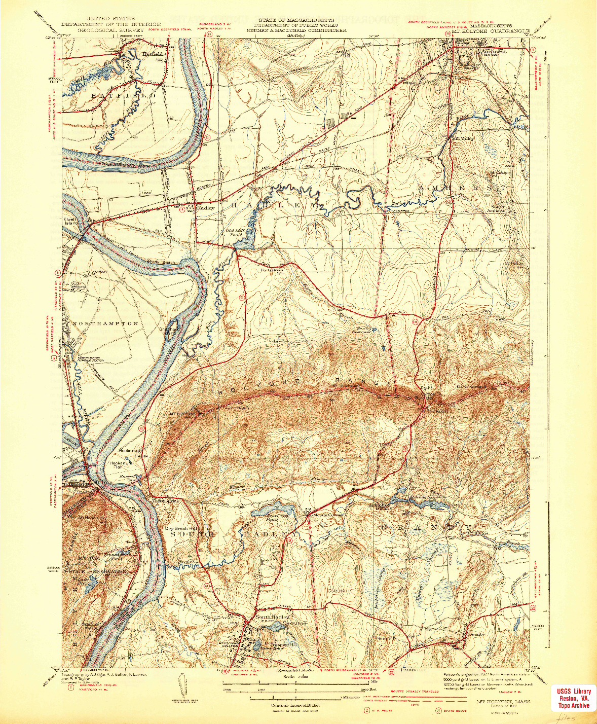 USGS 1:31680-SCALE QUADRANGLE FOR MT HOLYOKE, MA 1941