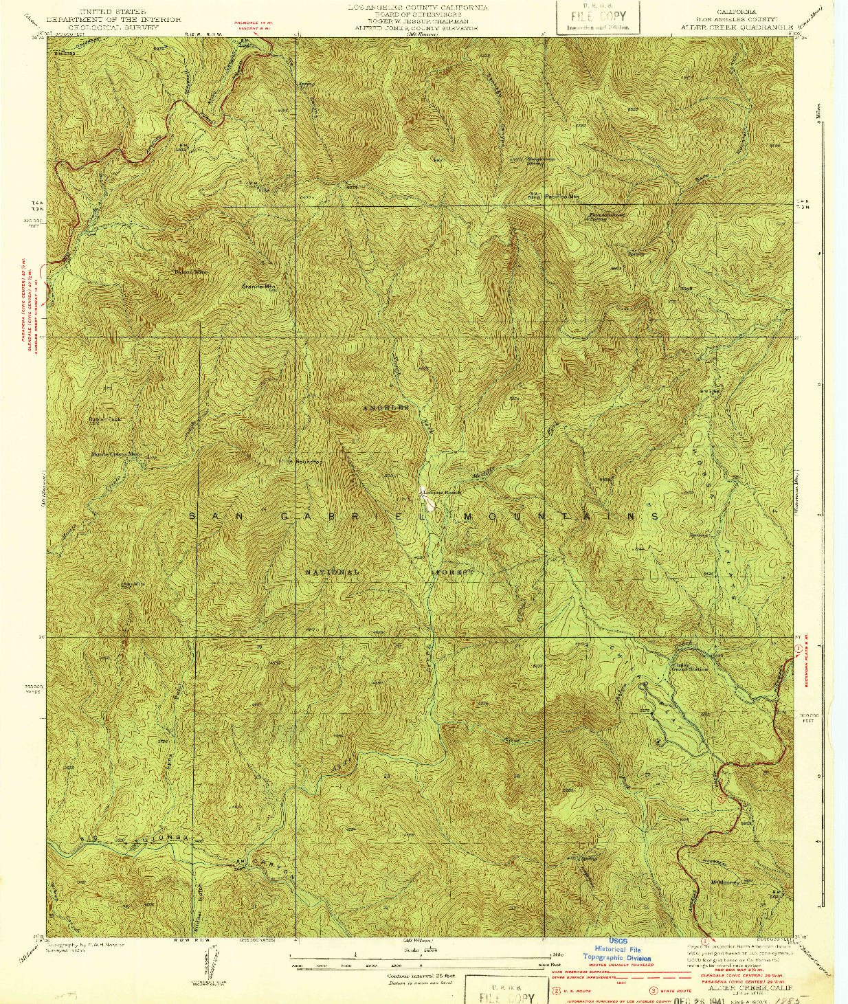 USGS 1:24000-SCALE QUADRANGLE FOR ALDER CREEK, CA 1941