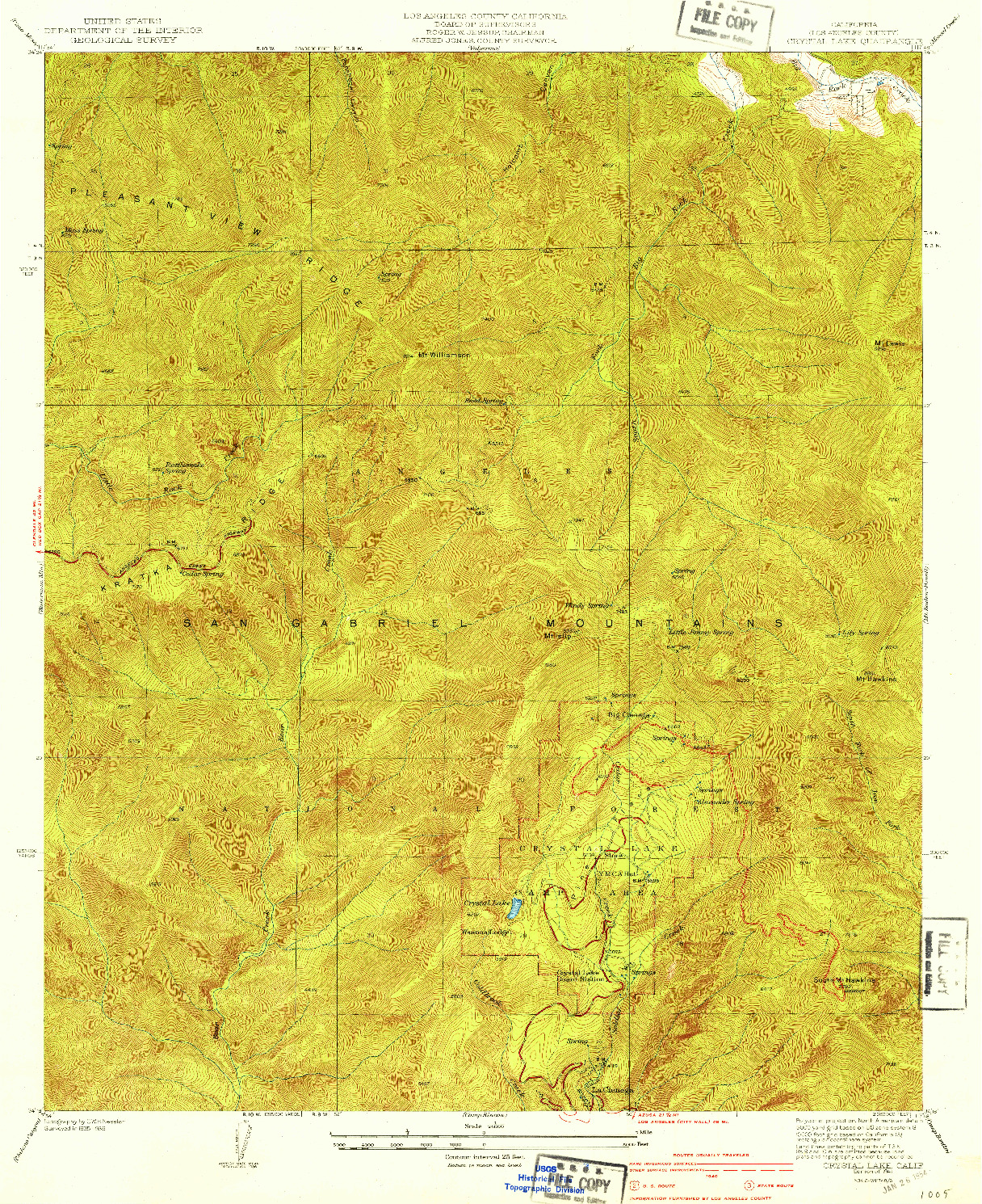 USGS 1:24000-SCALE QUADRANGLE FOR CRYSTAL LAKE, CA 1941