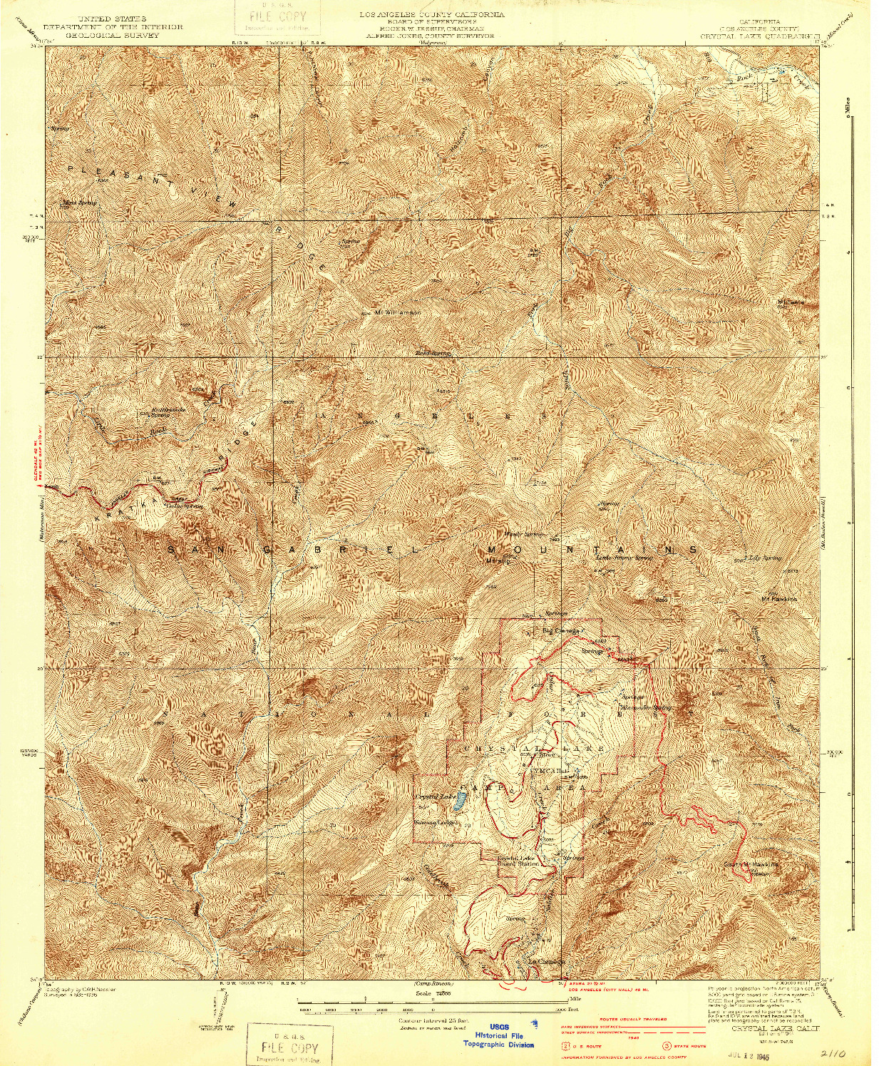 USGS 1:24000-SCALE QUADRANGLE FOR CRYSTAL LAKE, CA 1941