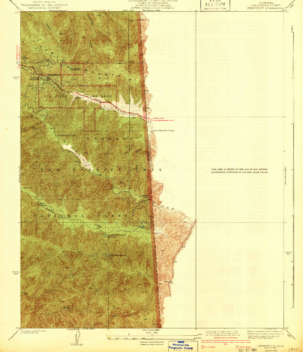 USGS 1:24000-SCALE QUADRANGLE FOR SWARTHOUT, CA 1941