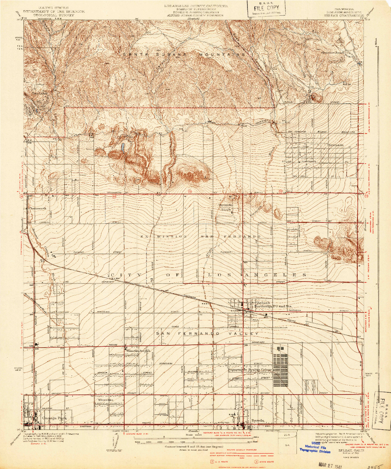 USGS 1:24000-SCALE QUADRANGLE FOR ZELZAH, CA 1941