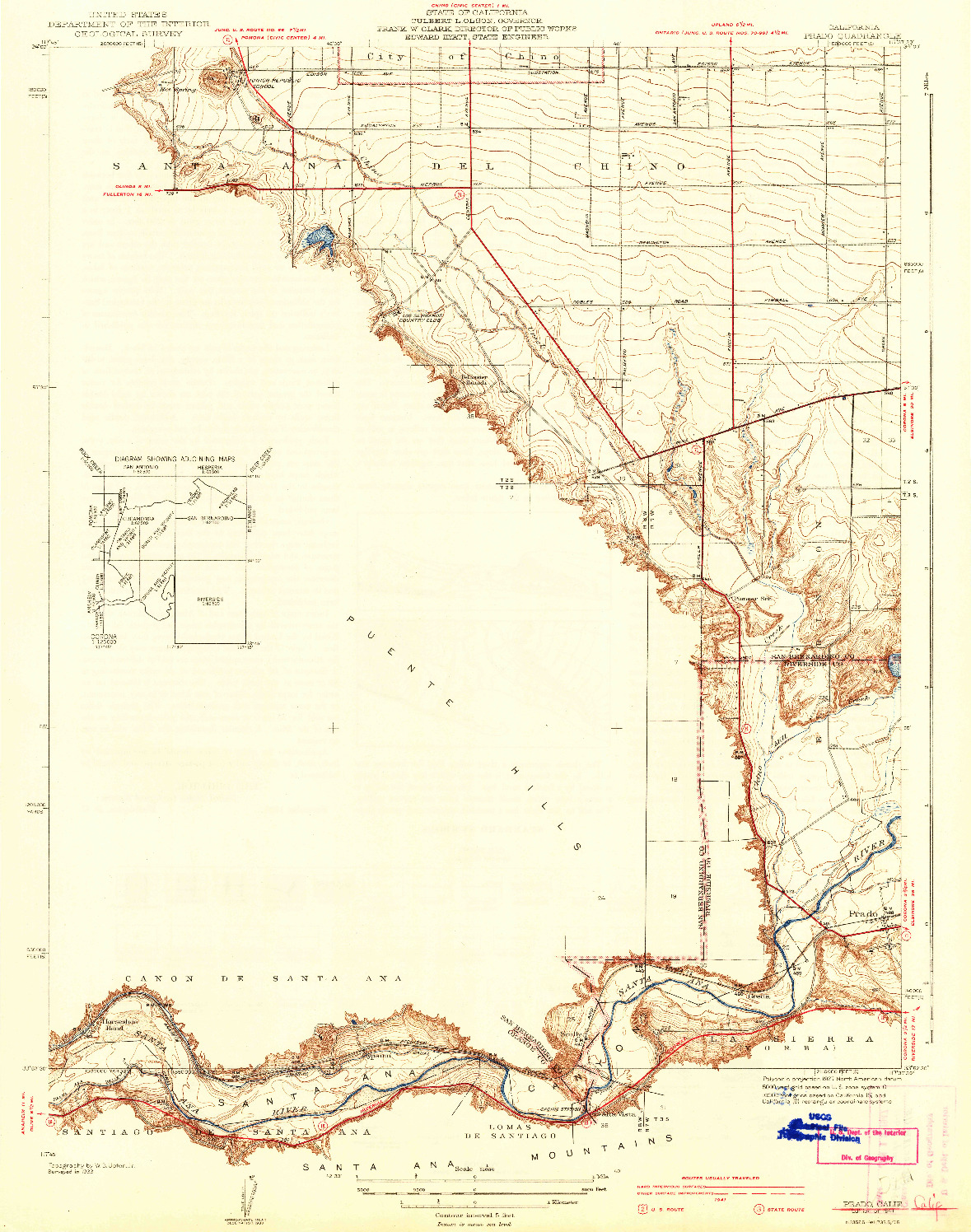 USGS 1:31680-SCALE QUADRANGLE FOR PRADO, CA 1941
