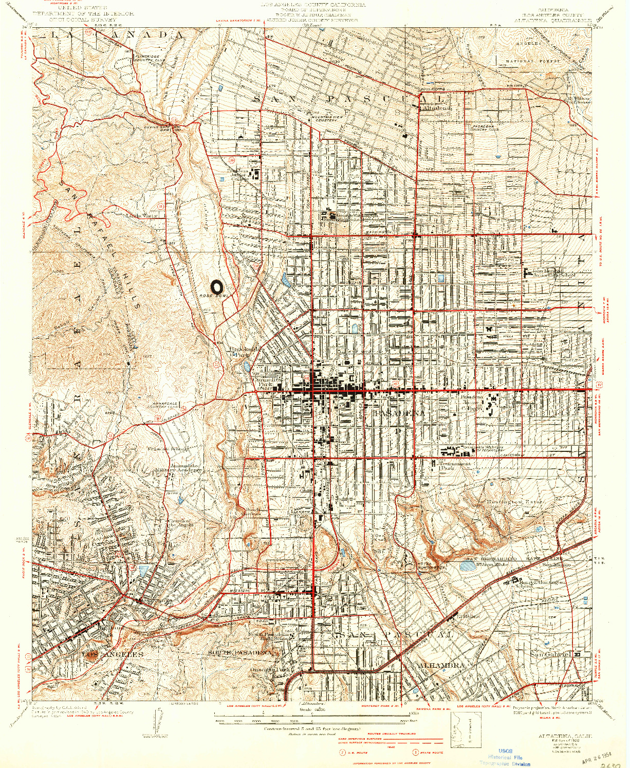 USGS 1:24000-SCALE QUADRANGLE FOR ALTADENA, CA 1928