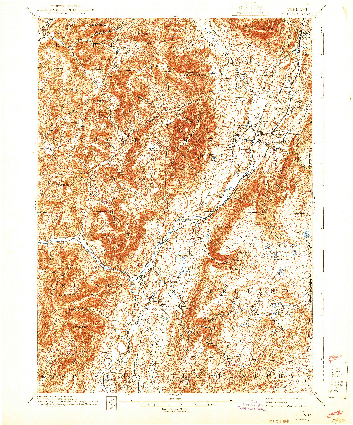 USGS 1:62500-SCALE QUADRANGLE FOR EQUINOX, VT 1900