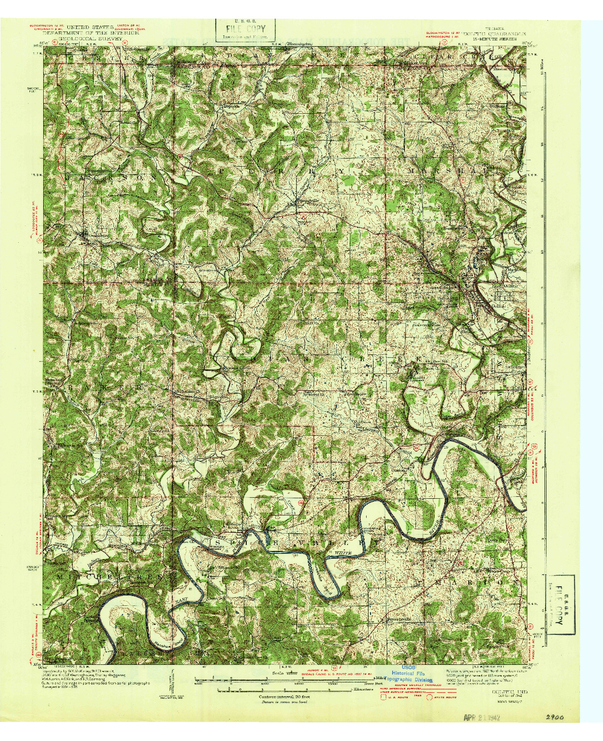 USGS 1:62500-SCALE QUADRANGLE FOR OOLITIC, IN 1942