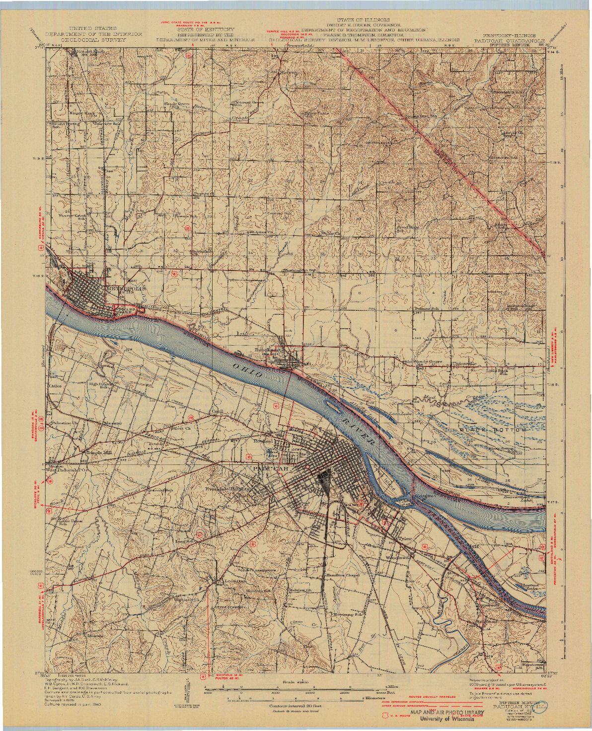USGS 1:62500-SCALE QUADRANGLE FOR PADUCAH, KY 1929