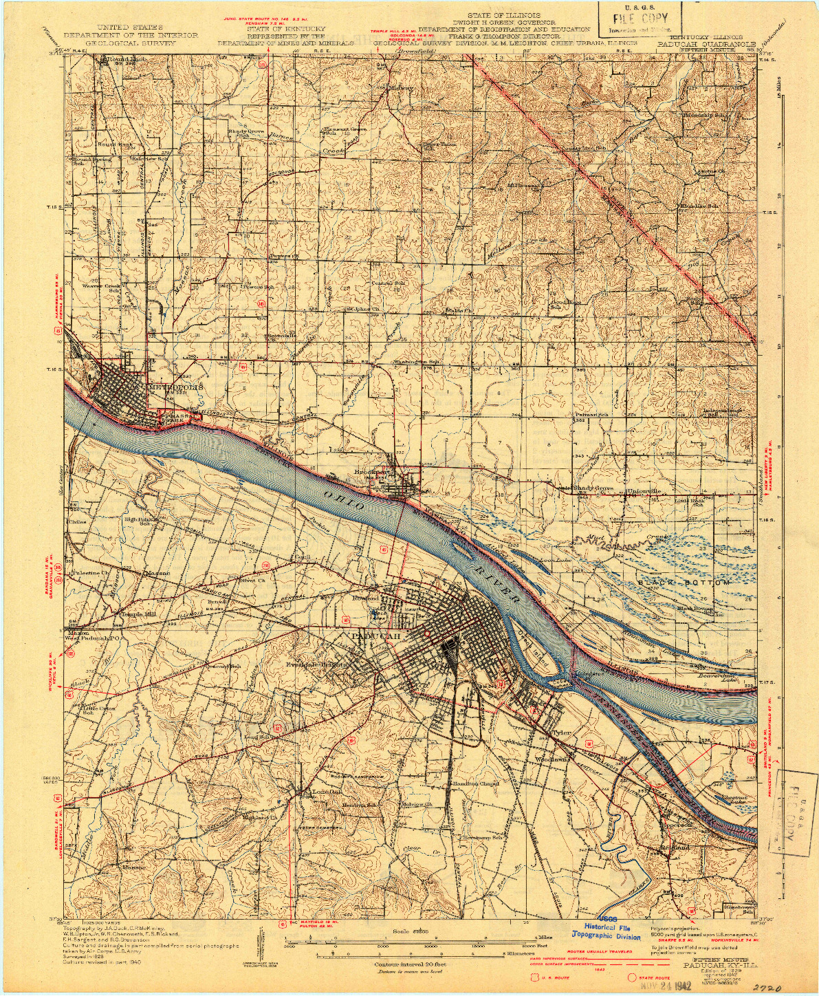 USGS 1:62500-SCALE QUADRANGLE FOR PADUCAH, KY 1929