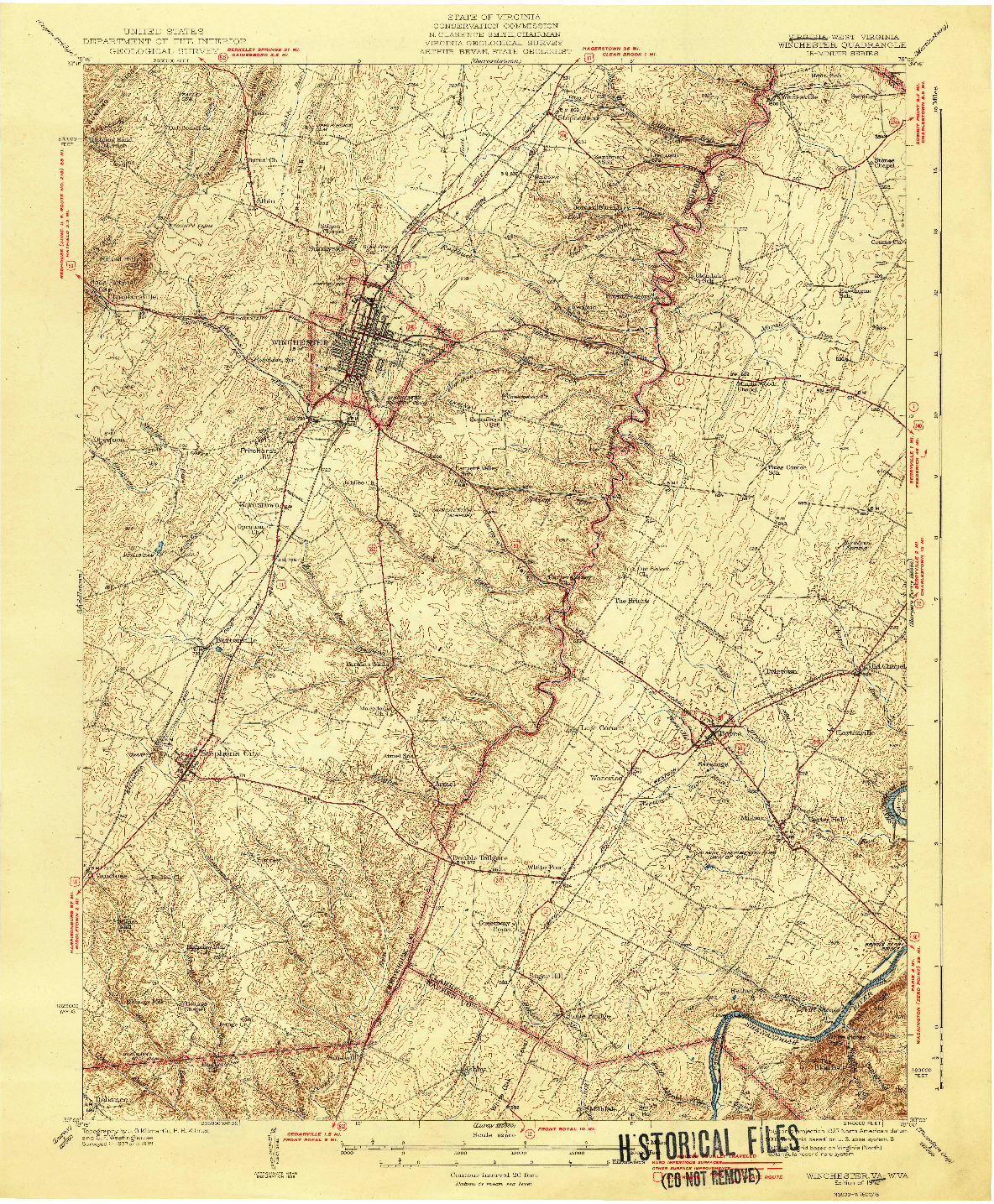 USGS 1:62500-SCALE QUADRANGLE FOR WINCHESTER, VA 1942