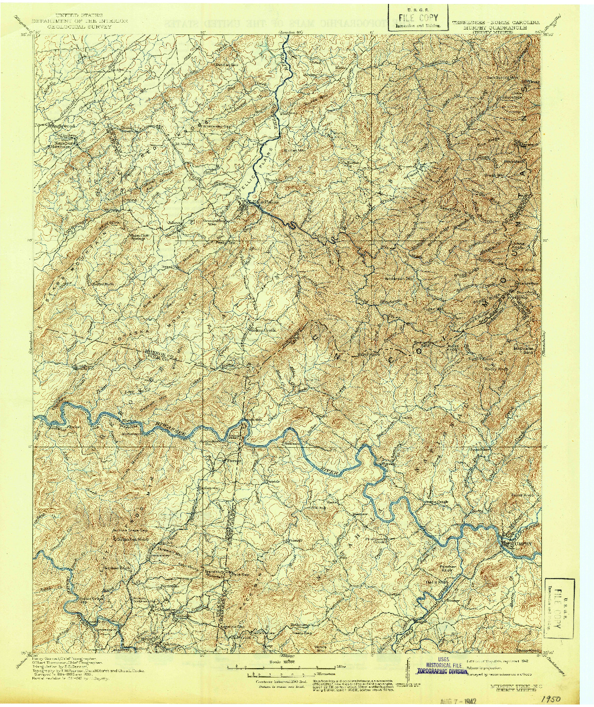 USGS 1:125000-SCALE QUADRANGLE FOR MURPHY, TN 1914