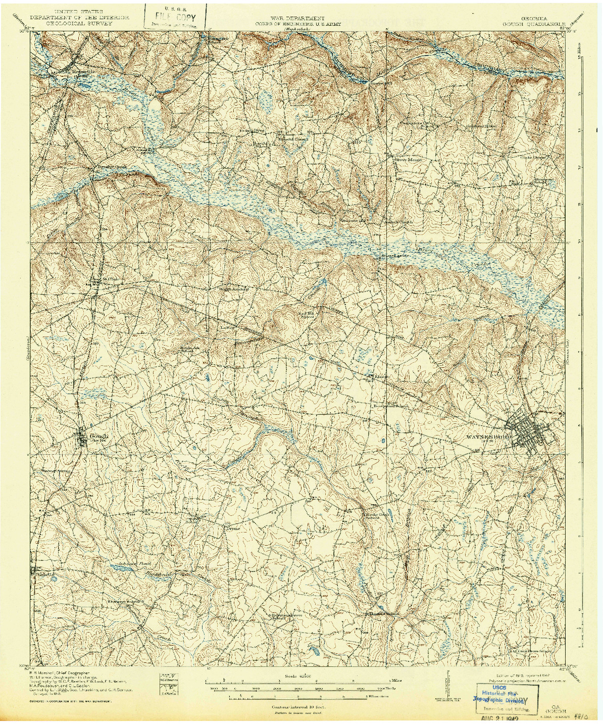 USGS 1:62500-SCALE QUADRANGLE FOR GOUGH, GA 1919