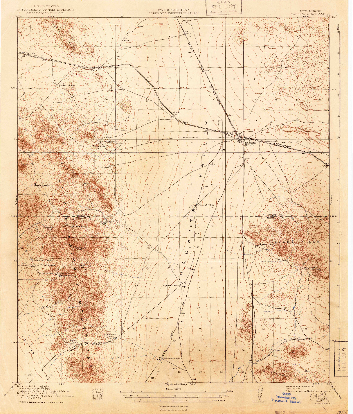 USGS 1:62500-SCALE QUADRANGLE FOR HACHITA, NM 1918