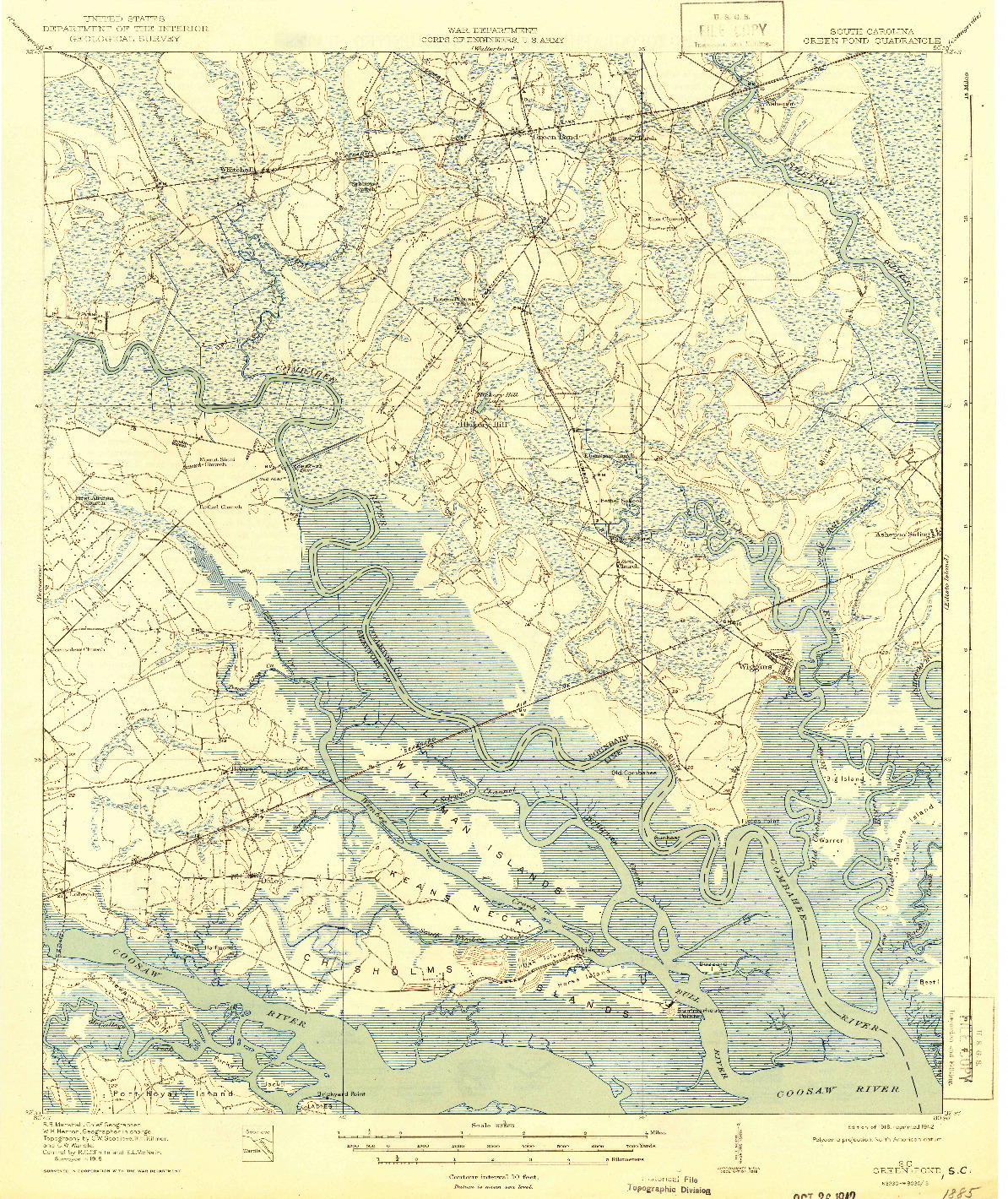 USGS 1:62500-SCALE QUADRANGLE FOR GREEN POND, SC 1918
