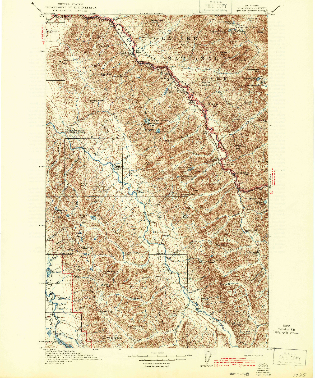 USGS 1:125000-SCALE QUADRANGLE FOR NYACK, MT 1914