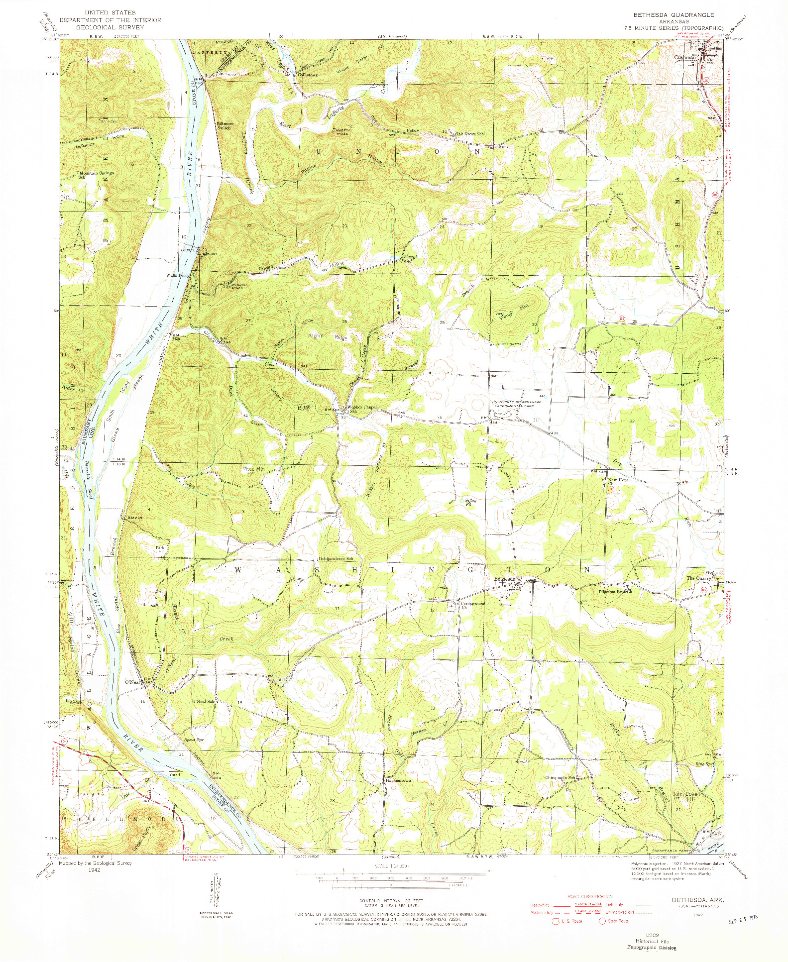 USGS 1:24000-SCALE QUADRANGLE FOR BETHESDA, AR 1942