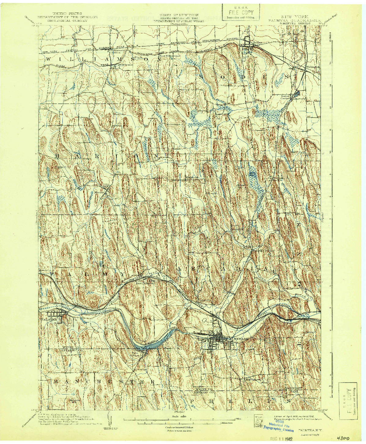 USGS 1:62500-SCALE QUADRANGLE FOR PALMYRA, NY 1902