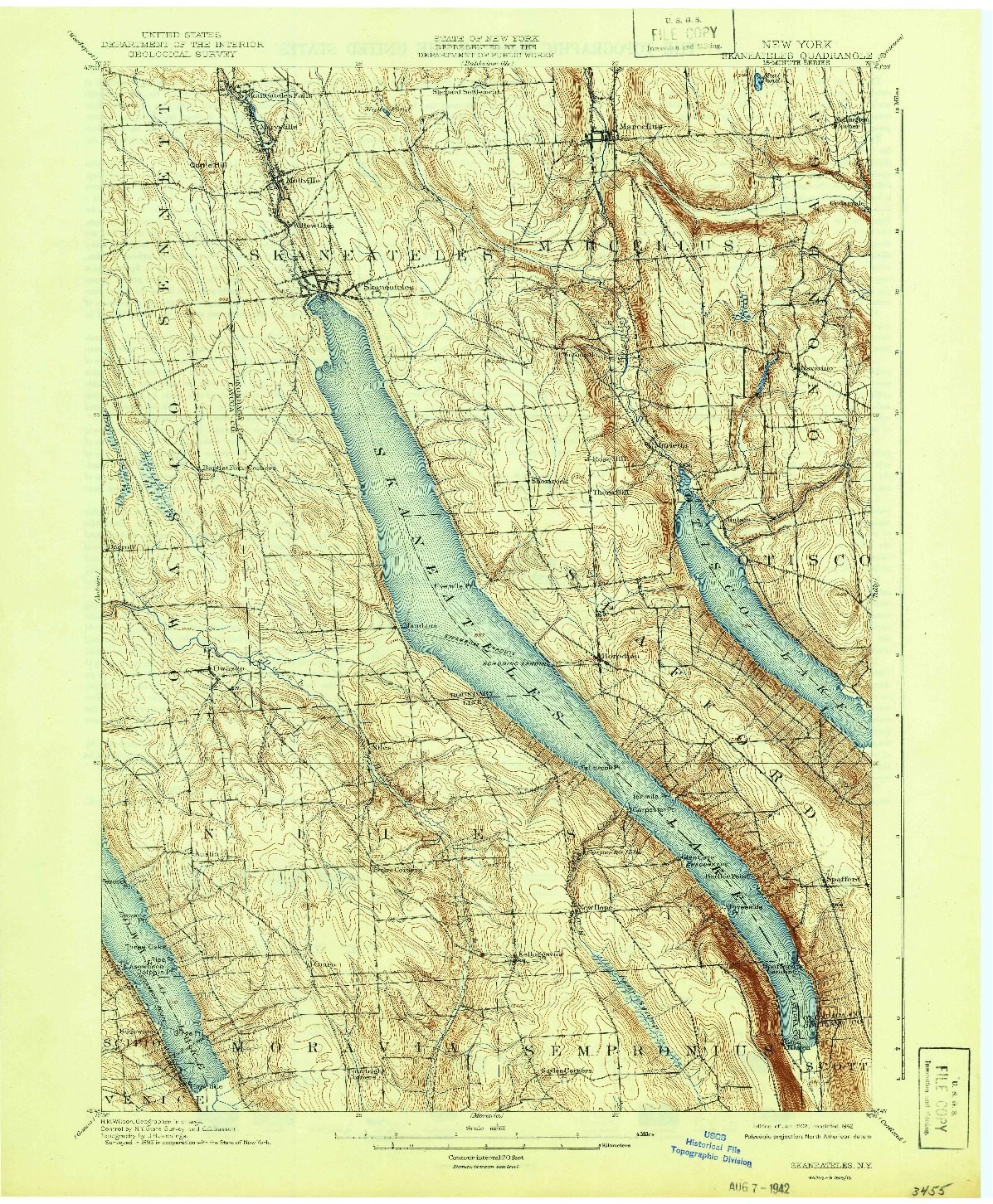 USGS 1:62500-SCALE QUADRANGLE FOR SKANEATELES, NY 1902