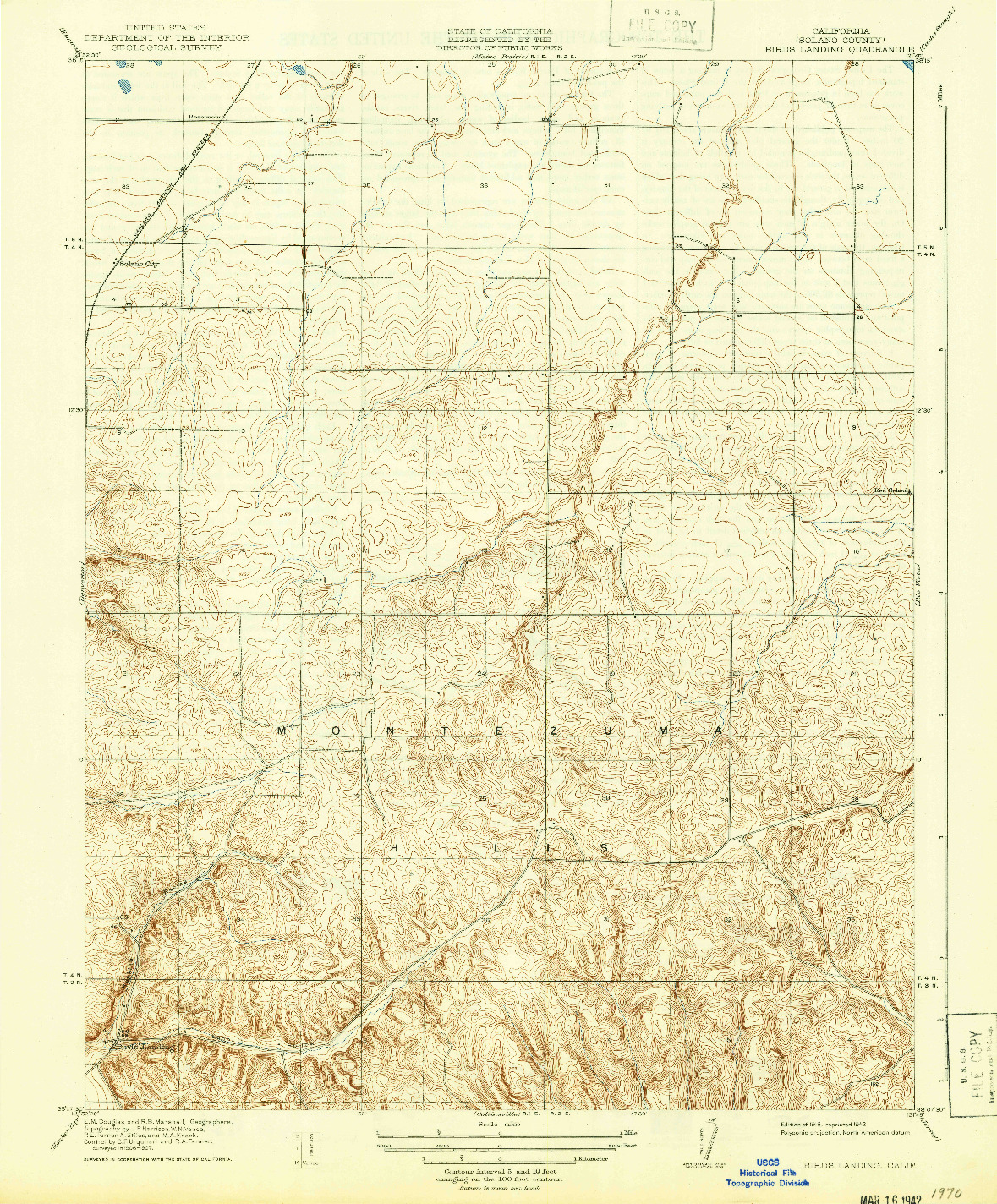 USGS 1:31680-SCALE QUADRANGLE FOR BIRDS LANDING, CA 1918
